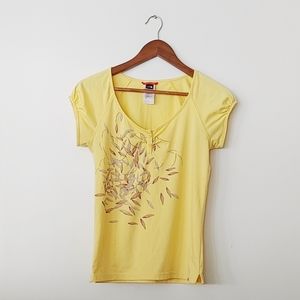 The North Face yellow ladies tee